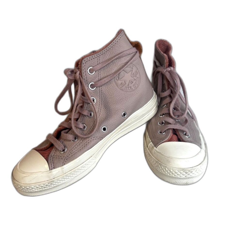 Converse Chuck Taylor Pink Leather Faux Fur Lined High Top Counter Climate 6.5
